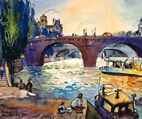 PGM Michael Leu - Evening by the Seine Kunstdruk 60x50cm