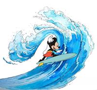Komar Mickey Surfing Vlies Fototapete 300x280cm 6-Bahnen
