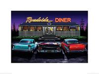 Roadside Diner Helen Flint Kunstdruk 80x60cm