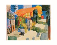 PGM August Macke - Haus im Garten Kunstdruk 71x56cm