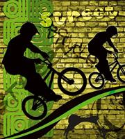 Dimex Bicycle Green Vlies Fotobehang 225x250cm 3-banen