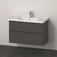 Duravit D-Neo meubelset m. wastafelonderbouwkast m. 2 laden m. softclose 100x20x48cm incl. wastafel grafiet mat DE012204949