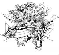Komar Avengers Black and White Vlies Fototapete 300x280cm 6-Bahnen