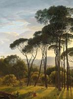Wizard+Genius Italian Landscape with Umbrella Pines Vlies Fotobehang 192x260cm 4-banen