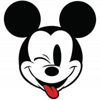 Komar Mickey Head Optimism Zelfklevend Fotobehang 125x125cm rond
