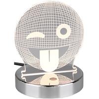 BES LED Led Tafellamp - Tafelverlichting - Trion Smilo - 3w - Warm Wit 3000k - Rgbw - Rond at Chroom - Aluminium