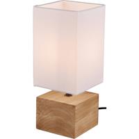 BES LED Led Tafellamp - Tafelverlichting - Trion Wooden - E14 Fitting - Vierkant at Wit - Hout
