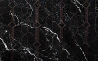 Komar Marble Black Vlies Fotobehang 400x250cm 4-banen