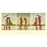 Jack Vettriano ummer Days Triptychon Kunstdruk 70x36cm