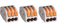 Groenovatie Wago Lasklem 222-413 0.8-4mmÂ² 3 Klemposities Grijs, 3 Stuks