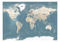 Vintage World Map Vlies Fotobehang 250x175cm