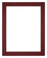 Passe-Partout 20x25cm/12x17cm Karton Wijnrood Rand 4cm Recht
