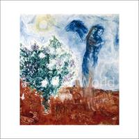 PGM Marc Chagall - Die Liebenden über St.Paul Kunstdruk 70x70cm