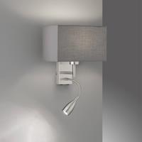 FISCHER & HONSEL Wandlamp Dream met LED leeslamp, grijs/nikkel