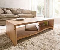 DELIFE Couchtisch Live-Edge 130x60 cm Akazie Natur Baumkante