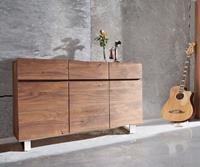 DELIFE Sideboard Live-Edge 147 cm Akazie Braun 3 Türen 3 Schübe