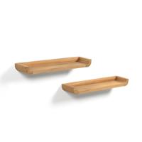 Kave Home Wandplank 'Shamel' Teakhout, Set van 2 stuks