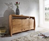 DELIFE Sideboard Live-Edge 145 cm Akazie Natur 3 Türen