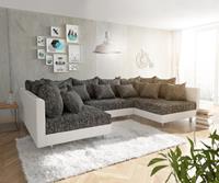 DELIFE Wohnlandschaft Clovis Weiss Schwarz Modulares Sofa