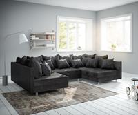 DELIFE Wohnlandschaft Clovis Anthrazit Antik Optik Modulsofa