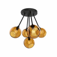 Design by Us Ballroom Molecule Deckenleuchte Bernstein/Schwarz