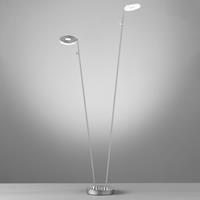 FISCHER & HONSEL LED vloerlamp Dent, dimbaar, CCT, 2 x 8W, nikkel