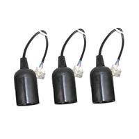 3x Zwarte Lamp Verhuisfitting E27 ampen Fitting amphouder