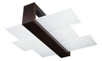 Sollux Treppen Deckenleuchten Feniks 2 43 X 43 Cm Dunkelbraun 1-flammig Viereckig, Braun, Glas, Holz, SL.0074