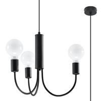 solluxlighting Multi Arm 3 Arm Pendant Light Black 3x E27 Multi Arm 3 Arm Pendelleuchte Schwarz 3x E27