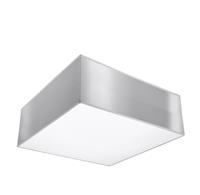 solluxlighting Square Flush Light Grey 25cm E27 Square Flush Hellgrau 25cm E27