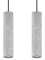 solluxlighting Twin Hanging Pendant Light Grey GU10 Twin Hängende Pendelleuchte Grau GU10