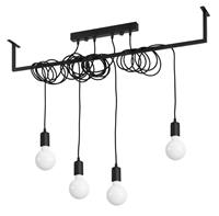 sollux Modern Straight Bar Pendant 4 Light Black E27 Moderne Straight Bar Pendelleuchte 4-flammig Schwarz E27