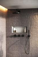 Hotbath Cobber @work IBSW70BBP17 ibsw70 inbouw doucheset met 2 stopkranen met ronde handdouche en glijstang - Geborsteld messing PVD