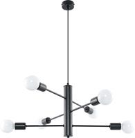 Sollux Moderne Pendelleuchten Duomo 6 Ø 60 Cm Schwarz 6-flammig Rund, Schwarz, Stahl, SL.0305