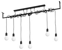 SOLLUX SL.0896 Kronleuchter SALAMANCA 6 schwarz L: 150cm, B: 4,5cm, H: 150cm, E27/40W, dimmbar