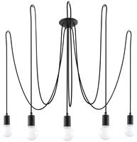Sollux - SL.0371 Pendelleuchte edison 5 schwarz l: 60, b: 60, h: 30cm, Fassung E27, dimmbar