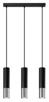 Sollux - SL.0942 Pendelleuchte loopez 3L schwarz/Chrom l: 45cm, b: 6cm, h: 90cm, GU10/40W, dimmbar