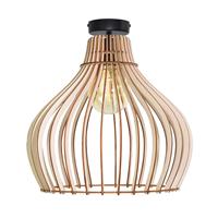 TEMAR LIGHTING Plafondlamp Barrel met kap van hout