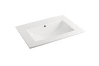 Latina keramische wastafel 60cm zonder kraangat wit glans