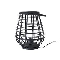 Xenos Tafellamp bamboe - zwart - Ø28,5x37 cm