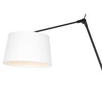 Steinhauer Wandlamp prestige chic 8187 zwart kap linnen wit