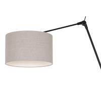 Steinhauer Wandlamp prestige chic 8119 zwart kap grijs linnen