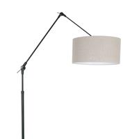 Steinhauer Vloerlamp prestige chic 8113zw zwart kap grijs linnen