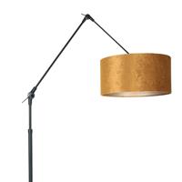 Steinhauer Vloerlamp prestige chic 8117zw zwart kap goud velours