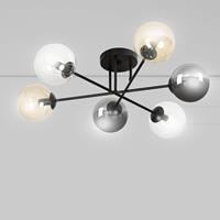 EULUNA Plafondlamp Glassy recht, grafiet/amber/helder