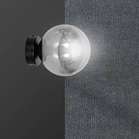 EULUNA Wandlamp Glassy 1-lamp zwart, glas grafiet