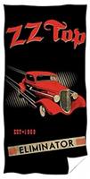 Carbotex strandlaken ZZ Top 140 x 70 cm katoen zwart/rood