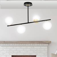 EULUNA Plafondlamp Kiba, zwart/goud, 4-lamps