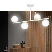 EULUNA Plafondlamp Kiba, wit/goud, 4-lamps
