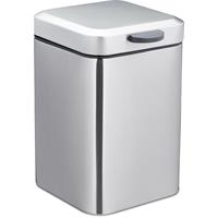 RELAXDAYS Kosmetikeimer Wandmontage, 3 Liter, Badabfalleimer eckig, mit Absenkautomatik, HBT: 24,5 x 16 x 23 cm, silber